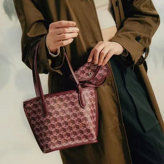 Christy NG Mini Tote Women's Bag Fashionable Versatile Shopping Basket Handbag Single Shoulder Bag Fresh Sweet Style PU Material