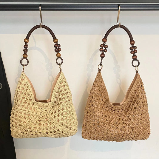 Fashion Lazy Versatile Woven Tote Bag 2026 New Women's Large Capacity Straw Bag Summer Beach Vacation Shoulder Bag for Commute